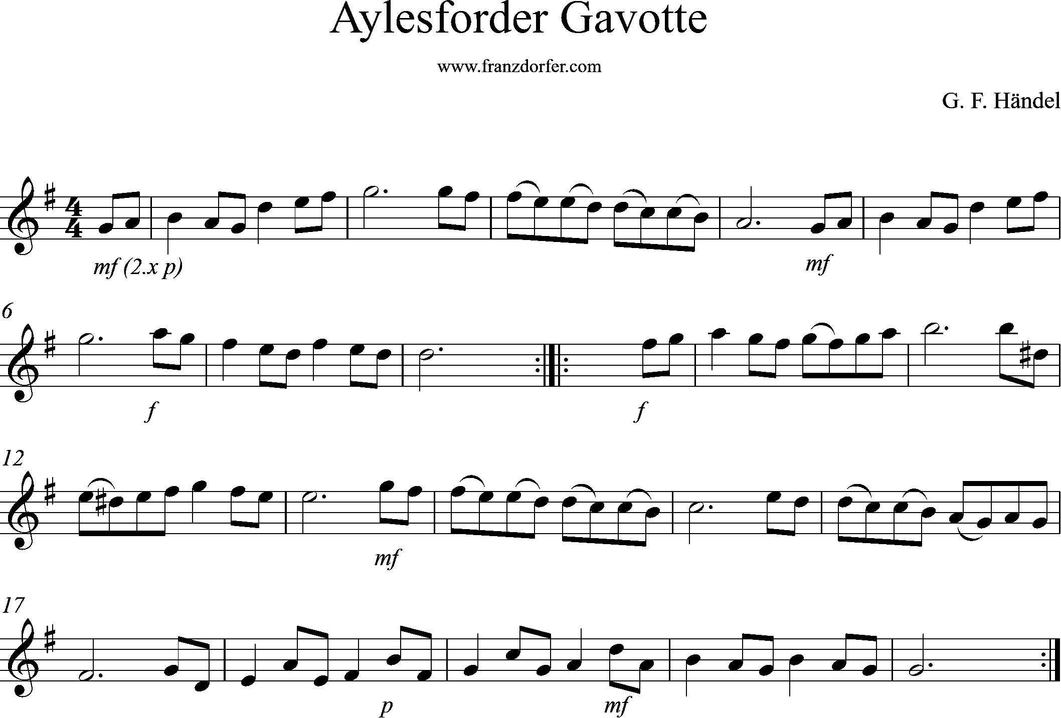 Aylesforder Gavotte- Clarinet part